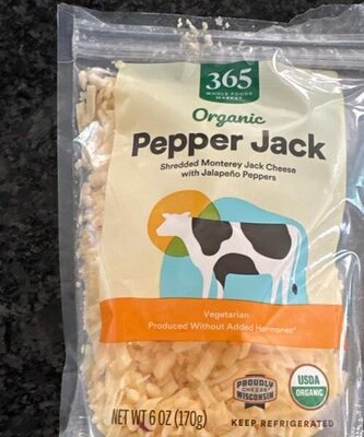 Organic Pepper Jack Shredded Monterey Jack Cheese with Jalapeño Peppers