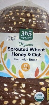 Organic Sprouted Wheat Honey & Oat Sandwich Bread front packaging