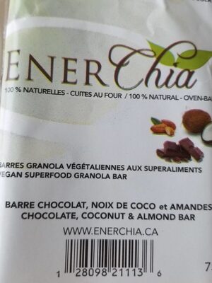 Chocolate coconut & almond granola bar