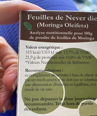Feuilles de Moringa protéines gélules front packaging