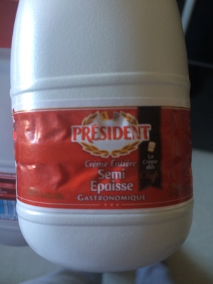 Crème entière semi épaisse gastronomique