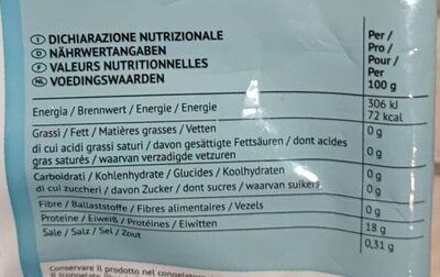 Trance di verdesca nutrition facts table