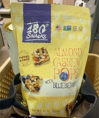 Almond Cashew Pops W/ Blueberries front packaging