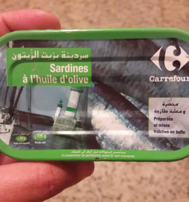 sardines à l'huile d'olive front packaging