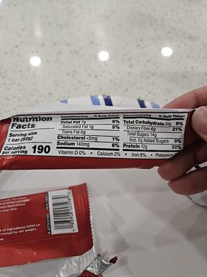 Strawberry Bar nutrition facts table