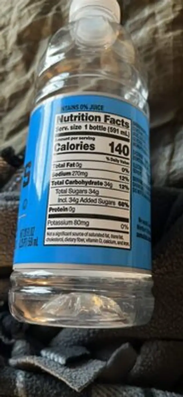 SPORTS DRINK MIXED BERRY nutrition facts table