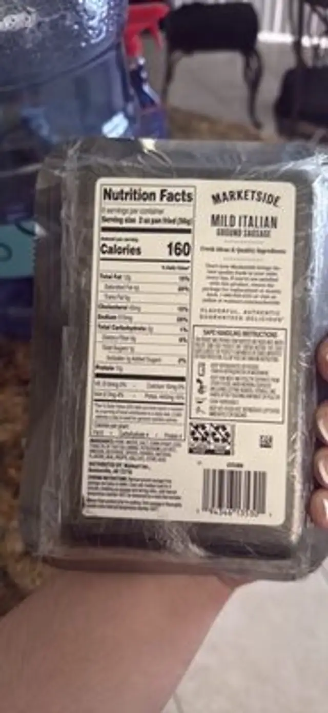 Mild Italian Ground Sausage nutrition facts table