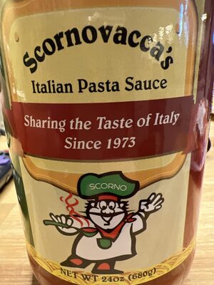 Scornovovos Pasta Sauce front packaging