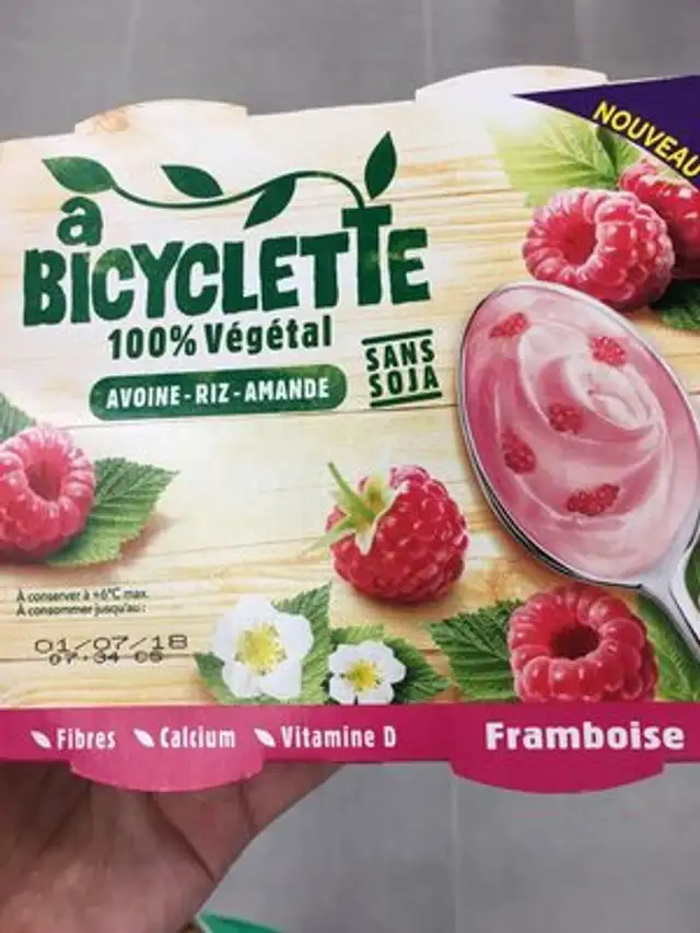 Yaourt vegetal framboise ingredients label