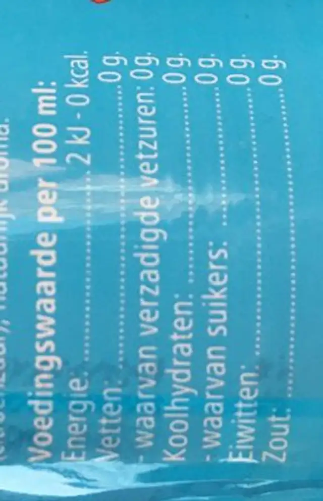 CitrusWater ingredients label