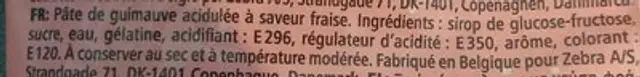 Snre skumfiduser ingredients label
