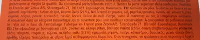 Butterdejsstaenger ingredients label