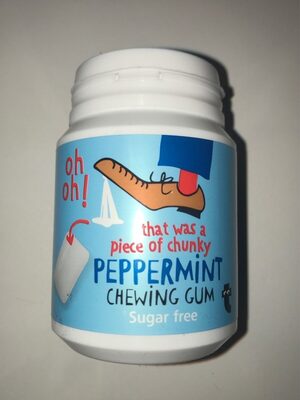 Peppermint chewing gum front packaging