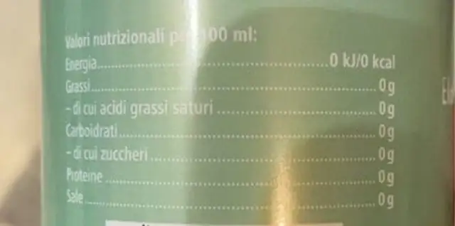 Hyldeblomstsmag og brus El nutrition facts table