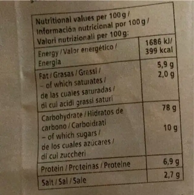 chillikikærter- chilli chick peas nutrition facts table