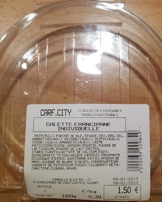 Galette frangipane individuelle front packaging