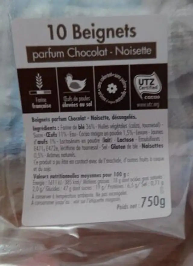 10 beignets chocolat noisette