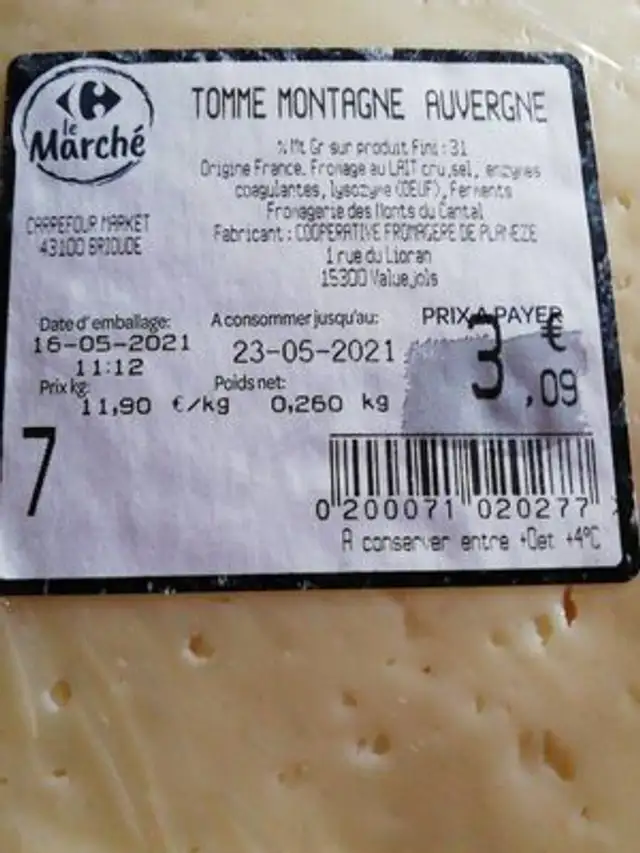 Tomme des montagnes fromages