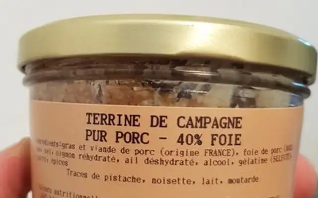 Terrine de campagne ingredients label