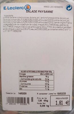 Salade paysanne front packaging