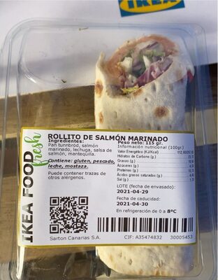 Rollito de salmón marinado