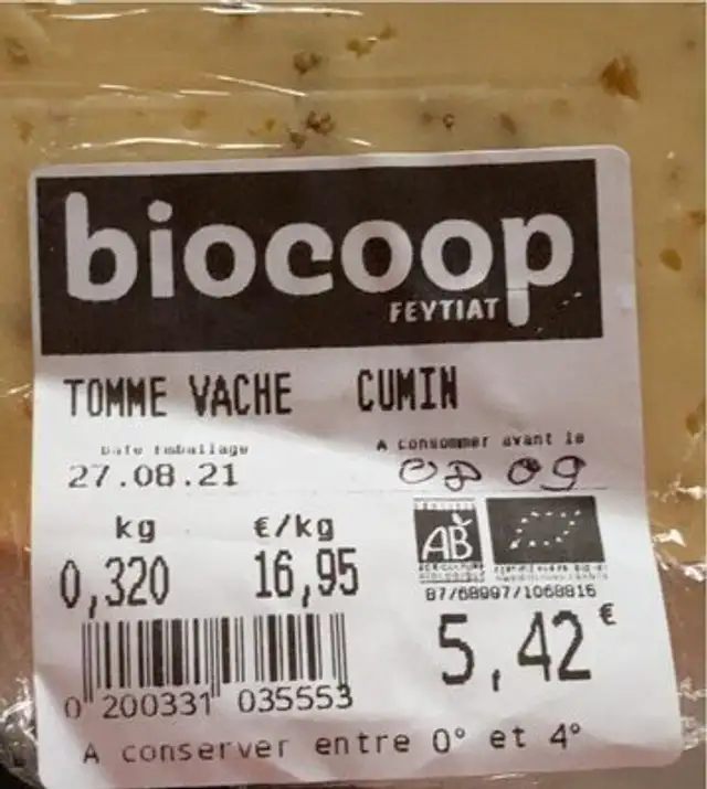 Tomme vache cumin