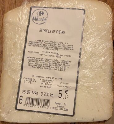 Bethmale de chévre front packaging