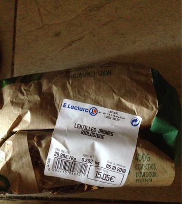 Lentilles brunes biologiques