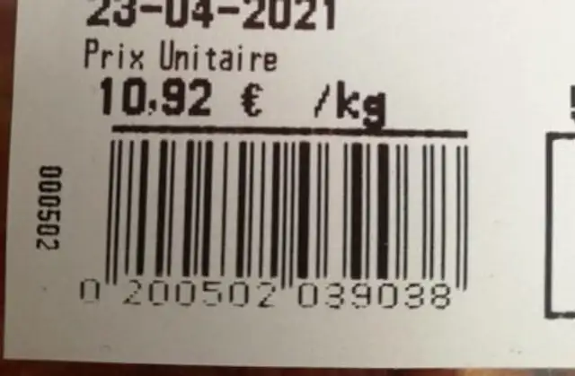 Pizza nutrition facts table