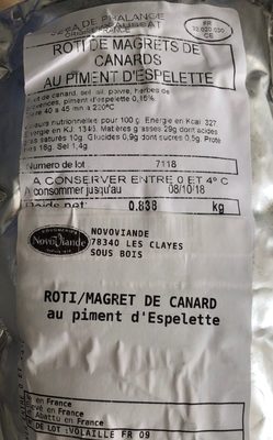 Roti de magrets de canard au piment d'espelette