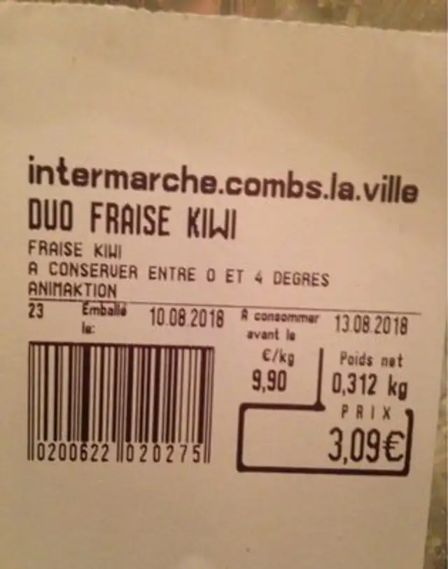 Intermarche.combs.la.ville ingredients label