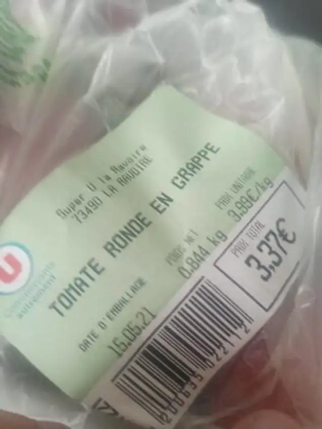 Tomate ronde en frappe nutrition facts table