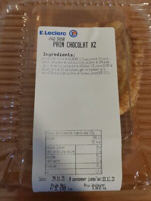 Pain au chocolat leclerc Saumur