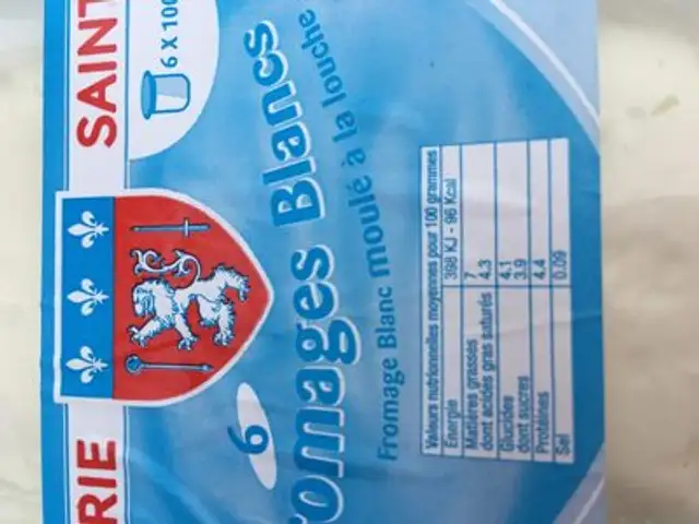 Fromage blanc ingredients label