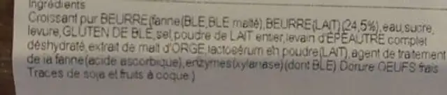 Chocolatines Beurre 3 Meuniers ingredients label