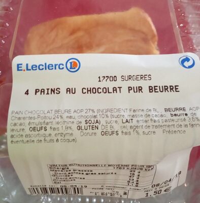 4 pains au chocolat pur beurre