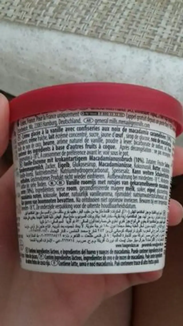 Macadamia nut brittle ingredients label