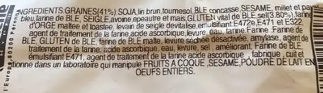 Le cereales farmer ingredients label