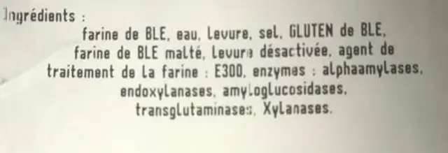 Dejeunette 115g ingredients label