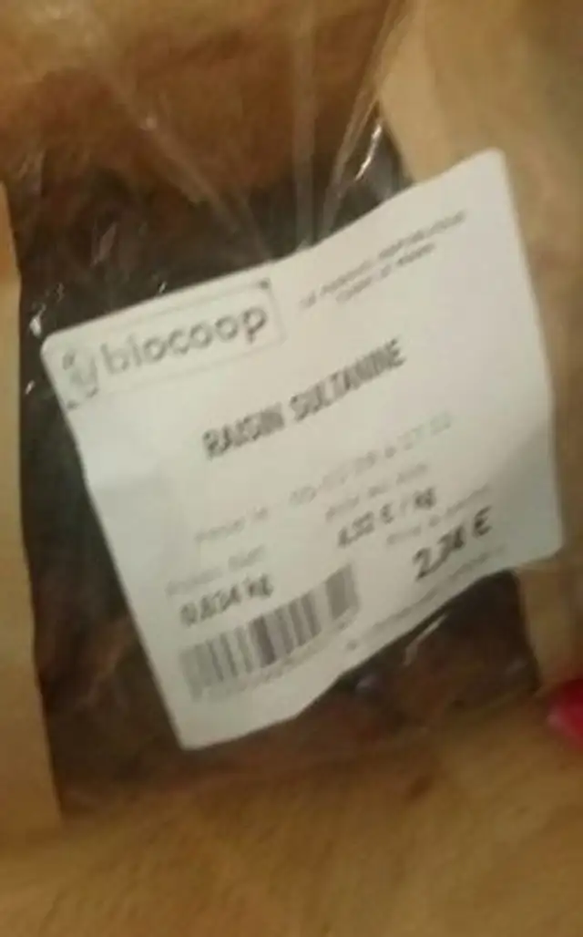 Raisin sultanine front packaging