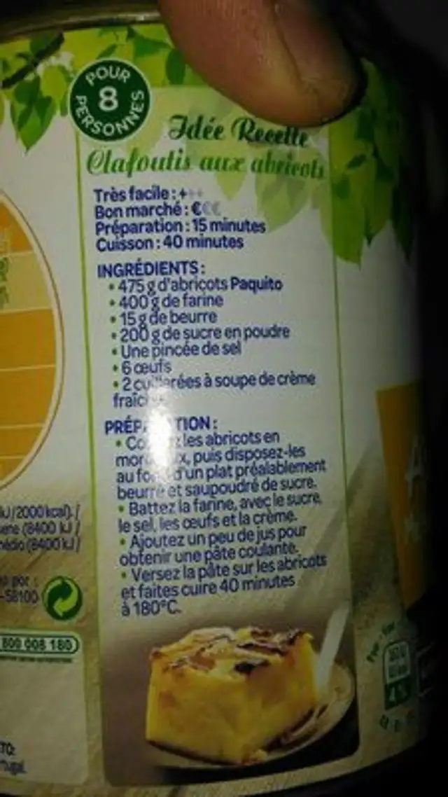 Olives portuguaises ingredients label