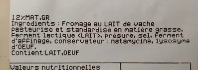 Merzer ingredients label