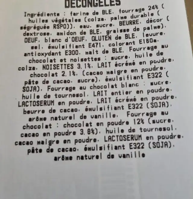 Mini beignets 3 chocolats nutrition facts table