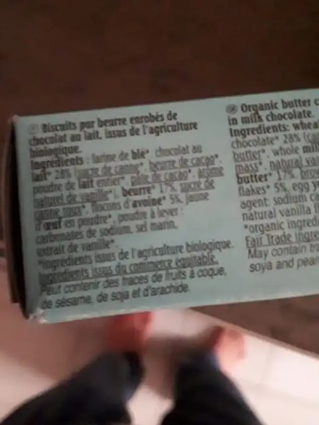 Citrons ingredients label