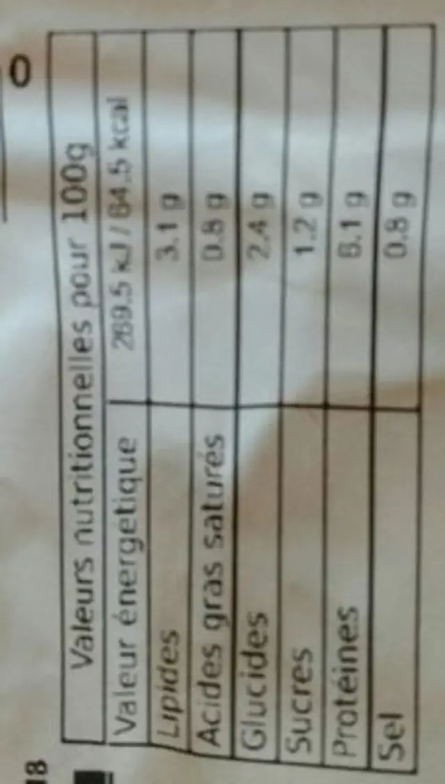 Fromage de tête bio ingredients label