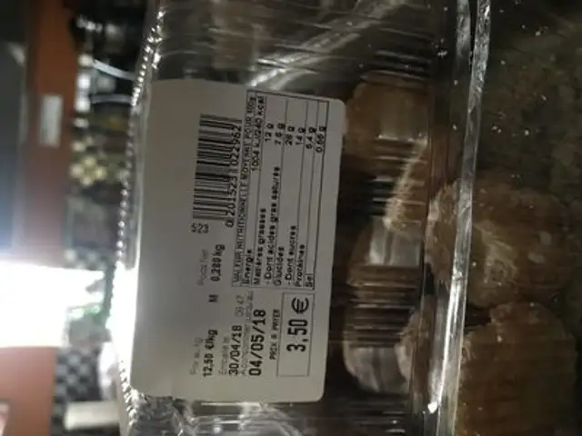 Chouquette ingredients label