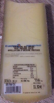 Comté cru des sapins front packaging