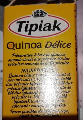 Quinoa Délice ingredients label