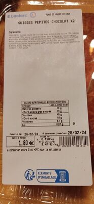 Suisses pépites chocolat