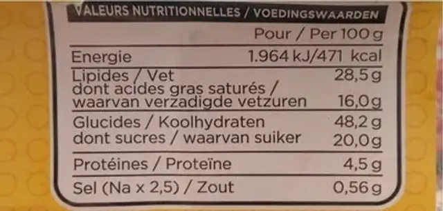 Donut simpsons nutrition facts table